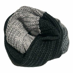 Infinity Cowl Scarf 27.5" Black and grays